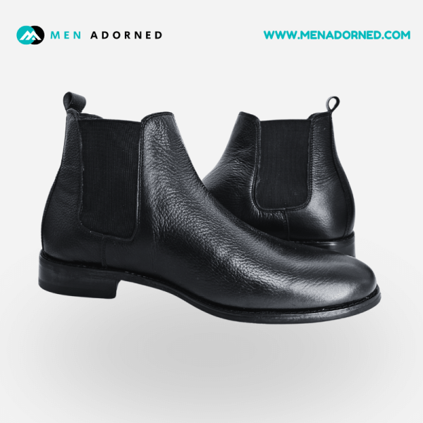 BLACK LEATHER CHELSEA BOOTS