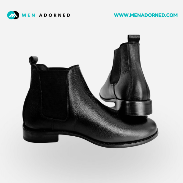 BLACK LEATHER CHELSEA BOOTS